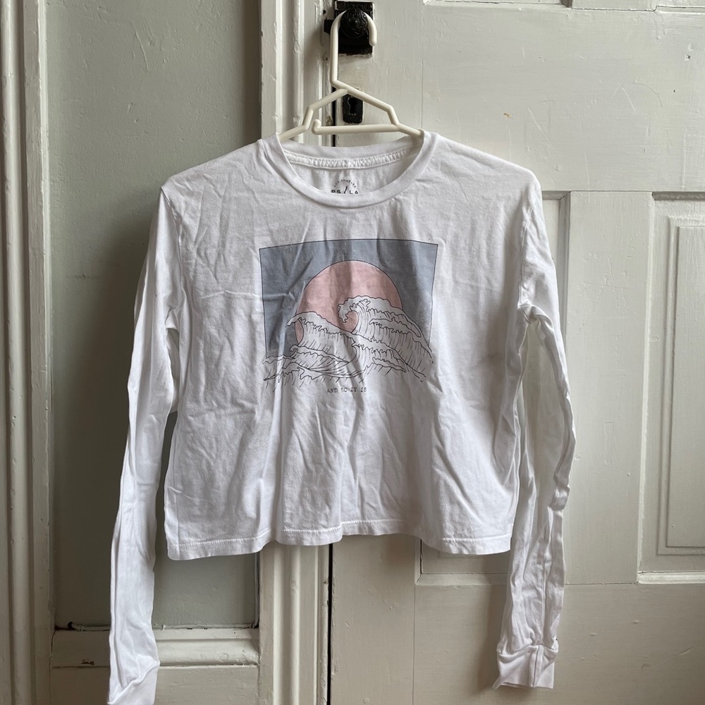 Pacsun Longsleeve T-Shirt - Pink and Blue Wave